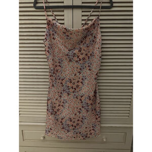 Lola Grace Woman's Flower Print Spaghetti Strap Above The Knee Dress - Medium